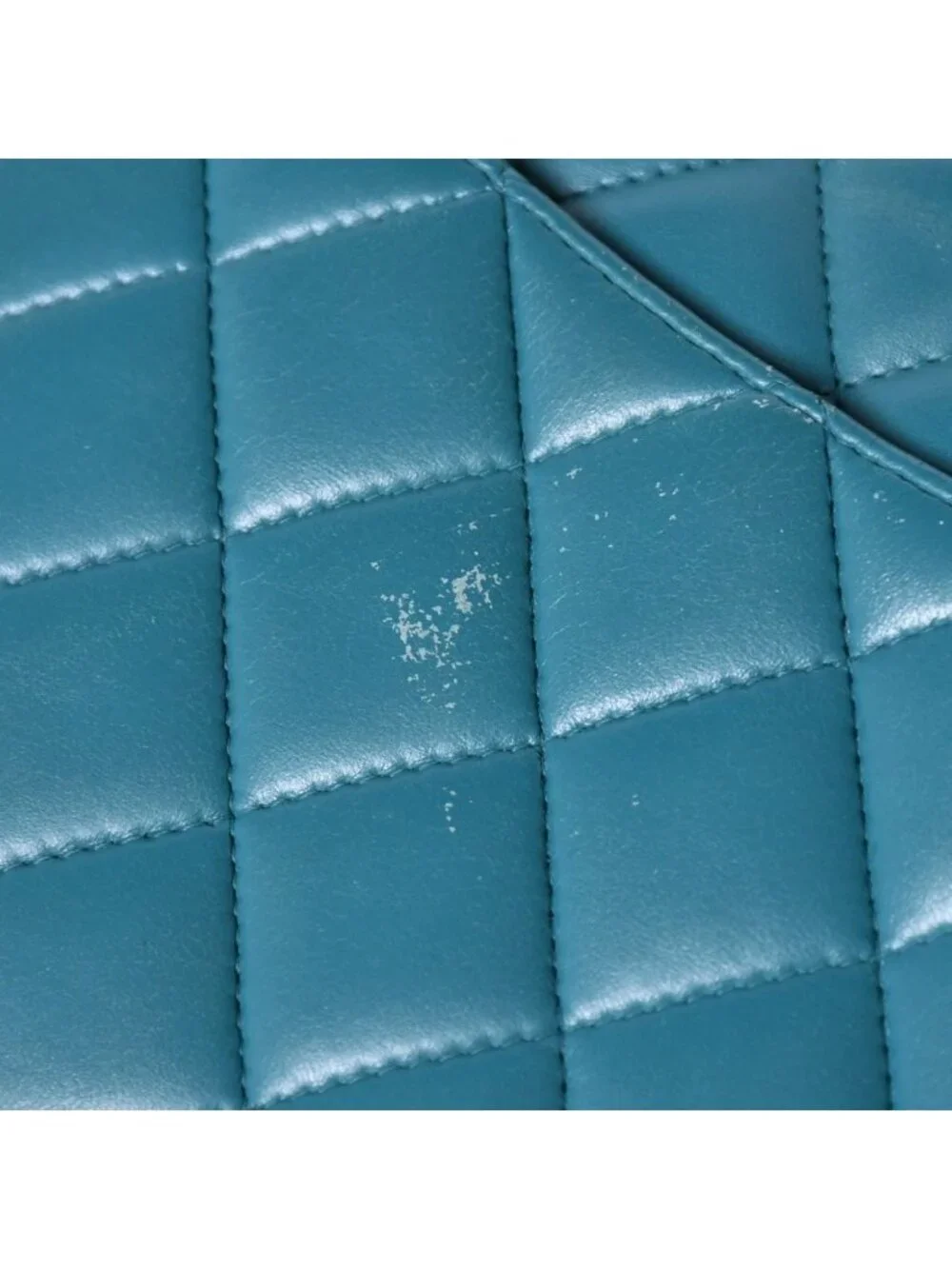 Chanel Maxi Quilted 30 Double Flap Chain Shoulder Bag CC Logo Lambskin Turquoise